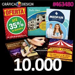10.000 cópias iguais | Cartaz/Pôster/Folder/Papel Bandeja/Tapete para Carro Verniz Total Frente e Verso 44x62cm | id 463480 | 44x62cm A2 SUPER | 4x Sulfite | Papel Couchê 120g NORMAL | Impressão FRENTE e VERSO Coloridos | 4x4 cores