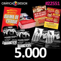 5.000 cópias iguais | Folheto | id 22551 | 10x14cm A6 PROMO +-4 dentro da Sulfite | Papel Couchê 80g PAPEL + BARATO | Impressão FRENTE e VERSO Coloridos | 4x4 cores